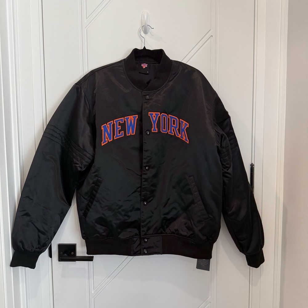 Kith Black Bomber Varsity Jacket with New York Embroidery